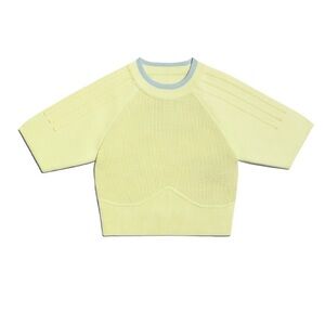 IVY PARK x Adidas Knit Short Sleeve Fitted Crop Top - Womens XS